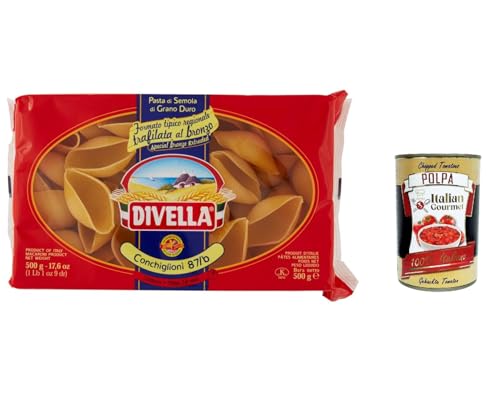 4x Divella Pasta 100% italienische Conchiglioni 87/b, nudeln 500g + Italian Gourmet polpa 400g von Italian Gourmet E.R.