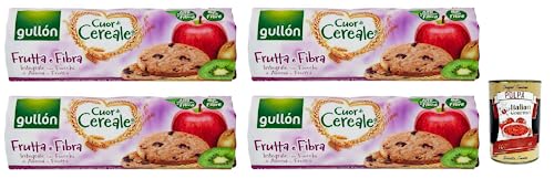 4x Gullón Cuor di Cereale Frutta Kekse,Vollkornkekse Getreidekekse mit Früchten und Haferflocken,Packung mit 300g + Italian Gourmet Polpa di Pomodoro 400g Dose von Italian Gourmet E.R.
