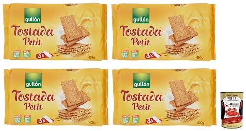 4x Gullón Petit Tostada,Traditioneller Kekse,Packung mit 400g, jede Packung enthält 3 Portionen à 133,3g + Italian Gourmet Polpa di Pomodoro 400g Dose von Italian Gourmet E.R.