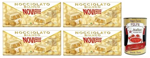 4x Novi Nocciolato Bianco,Weiße Schokolade mit Ganzen Haselnüssen,Italienische Schokolade,130g + Italian Gourmet Polpa di Pomodoro 400g Dose 4x Novi Nocciolato Bianco,Weiße Schokolade mit Ganzen Haselnüssen,Italienische Schokolade,130g + Italian Gourmet Polpa di Pomodoro 400g Dose von Italian Gourmet E.R.