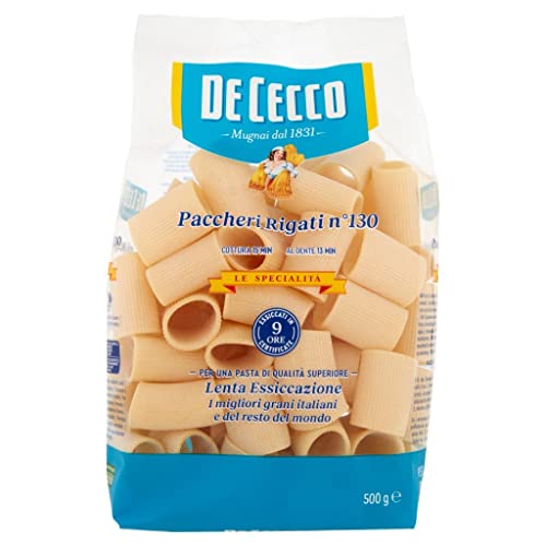 4x Pasta De Cecco Le specialita' 100% Italienisch Paccheri Rigati N°130 Nudeln 500g + Italian Gourmet Polpa 400g von Italian Gourmet E.R.