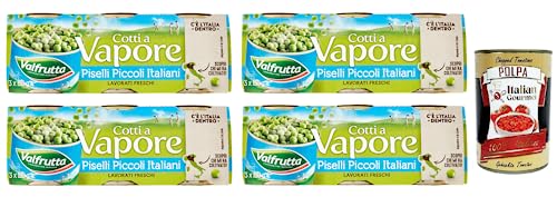 4x Valfrutta Piselli Piccoli Italiani,Kleine italienische Erbsen,Hülsenfrücht Gemüse Dampfgaren,Dosen 3x150g + Italian Gourmet Polpa di Pomodoro 400g Dose 4x Valfrutta Piselli Piccoli Italiani,Kleine italienische Erbsen,Hülsenfrücht Gemüse Dampfgaren,Dosen 3x150g + Italian Gourmet Polpa di Pomodoro 400g Dose von Italian Gourmet E.R.