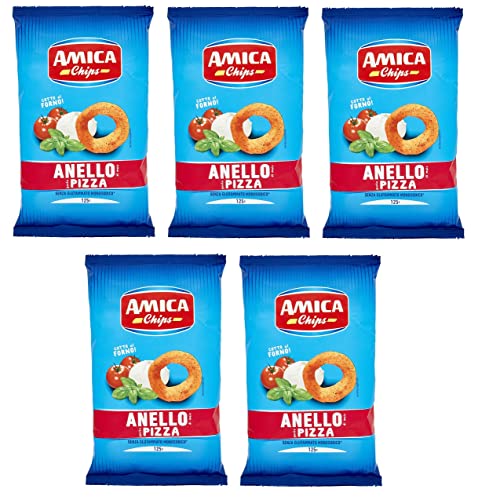 5x Amica Chips Anello Pizza Mais-Snacks mit Pizzageschmack Salziger Snack 125g Beutel 5x Amica Chips Anello Pizza Mais-Snacks mit Pizzageschmack Salziger Snack 125g Beutel von Italian Gourmet E.R.