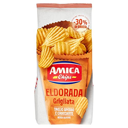 5x Amica Chips Eldorada Grigliata Salzige Kartoffelchips mit gewelltem Schnitt 130g glutenfreie knusprige Kartoffel chips 5x Amica Chips Eldorada Grigliata Salzige Kartoffelchips mit gewelltem Schnitt 130g glutenfreie knusprige Kartoffel chips von Italian Gourmet E.R.
