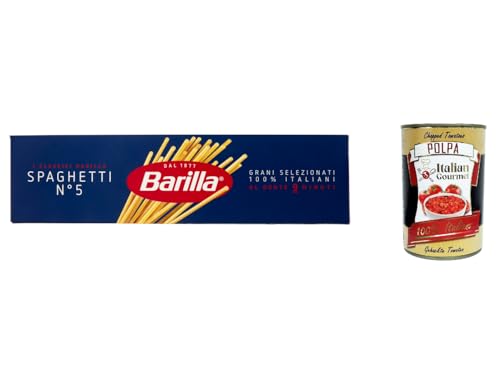 5x Barilla Lange Nudeln Pasta Spaghetti N. 5, 100% italienisch Nudeln 500g + Italian Gourmet polpa 400g von Italian Gourmet E.R.