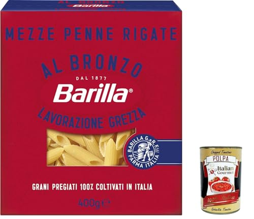 5x Barilla Mezze Penne Rigate al Bronzo Bronze Gezogene Pasta 400g Rohe Verarbeitungsmethode + Italian Gourmet polpa 400g 5x Barilla Mezze Penne Rigate al Bronzo Bronze Gezogene Pasta 400g Rohe Verarbeitungsmethode + Italian Gourmet polpa 400g von Italian Gourmet E.R.