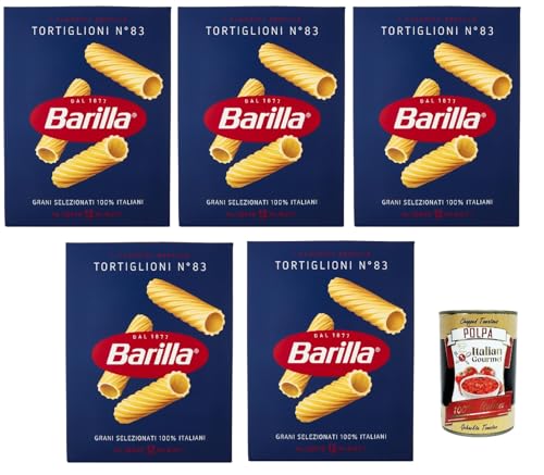 5x Barilla Tortiglioni n° 83, Pasta 100% italienisch Nudeln aus Hartweizengrieß 500g Packung + Italian Gourmet Polpa di Pomodoro 400g Dose 5x Barilla Tortiglioni n° 83, Pasta 100% italienisch Nudeln aus Hartweizengrieß 500g Packung + Italian Gourmet Polpa di Pomodoro 400g Dose von Italian Gourmet E.R.