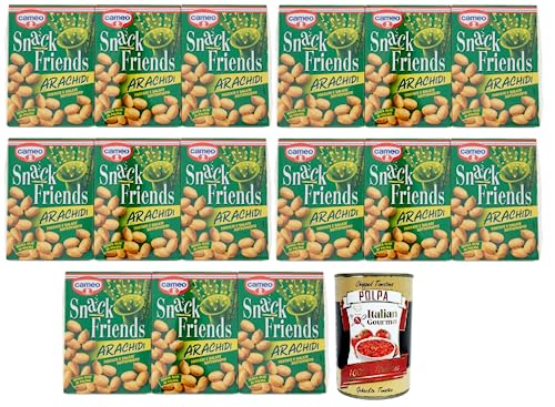 5x Cameo Snack Friends Arachidi,Geröstete und Gesalzene Erdnüsse im praktischen Vakuumblister, 3x40g + Italian Gourmet Polpa di Pomodoro 400g Dose von Italian Gourmet E.R.