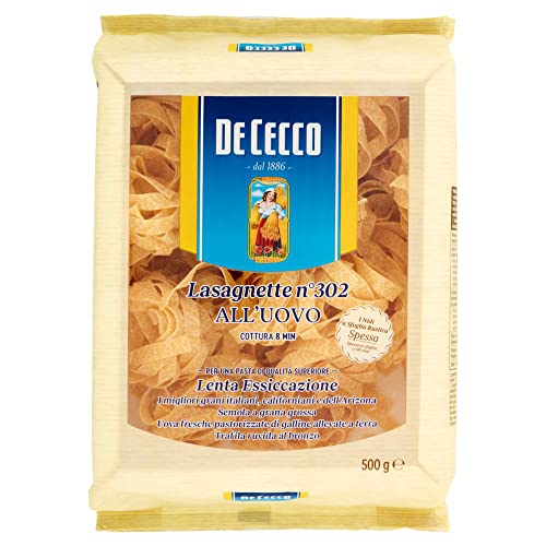 5x De Cecco Lasagnette All'uovo Pasta mit ei Nr. 302 - 500g + Italian Gourmet polpa 500g von Italian Gourmet E.R.