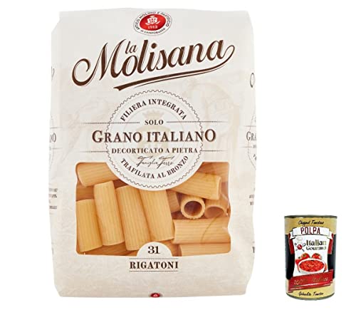 5x La Molisana Rigatoni N. 31 Pasta Lenta Lavorazione Teigwaren aus Hartweizengrieß Bronze-Zeichnung 500g + Italian Gourmet Polpa 400g 5x La Molisana Rigatoni N. 31 Pasta Lenta Lavorazione Teigwaren aus Hartweizengrieß Bronze-Zeichnung 500g + Italian Gourmet Polpa 400g von Italian Gourmet E.R.