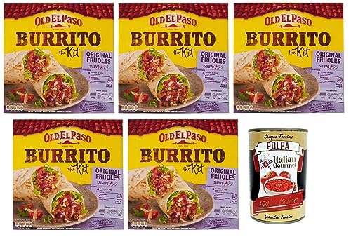 5x Old El Paso Burrito The Kit Original Frijoles,Mexikanische Spezialitäten,510-g-Packung + Italian Gourmet Polpa di Pomodoro 400g Dose 5x Old El Paso Burrito The Kit Original Frijoles,Mexikanische Spezialitäten,510-g-Packung + Italian Gourmet Polpa di Pomodoro 400g Dose von Italian Gourmet E.R.