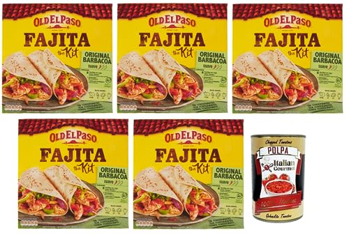 5x Old El Paso Fajita The Kit Original Barbacoa,Mexikanische Spezialitäten,500-g-Packung + Italian Gourmet Polpa di Pomodoro 400g Dose von Italian Gourmet E.R.