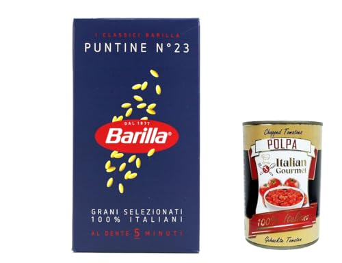 5x Pasta Barilla Puntine Nr. 23, 100% italienisch Nudeln 500 g pack + Italian Gourmet polpa 400g von Italian Gourmet E.R.