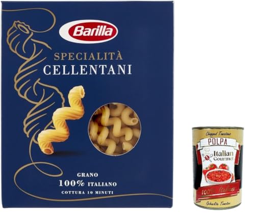 5x Pasta Barilla Specialità Cellentani, 100% italienisch Nudeln 500 g pack + Italian Gourmet polpa 400g von Italian Gourmet E.R.