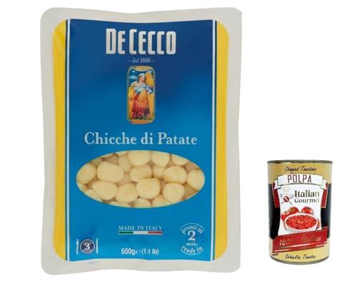 5x Pasta De Cecco 100% Italienisch Chicche di patate Nudeln 500g Kartoffelpaste + Italian Gourmet polpa 400g von Italian Gourmet E.R.