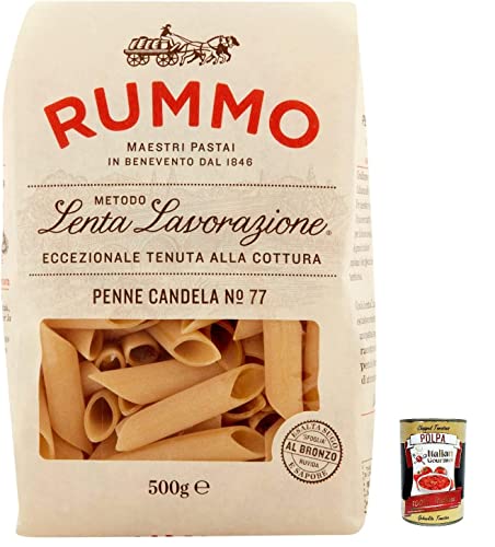 5x Rummo Penne candela N. 77 Hartweizengrieß Pasta Italienische Nudeln 500g Packung + Italian Gourmet Polpa di Pomodoro 400g Dose von Italian Gourmet E.R.