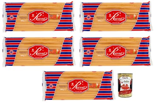 5x Russo Mezzanelli N°79 Hartweizengrieß Pasta,100% Italienischer Weizen,500g-Packung + Italian Gourmet Polpa di Pomodoro 400g Dose 5x Russo Mezzanelli N°79 Hartweizengrieß Pasta,100% Italienischer Weizen,500g-Packung + Italian Gourmet Polpa di Pomodoro 400g Dose von Italian Gourmet E.R.