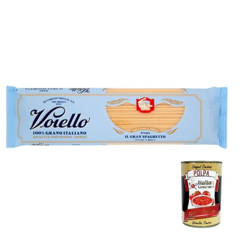 5x Voiello Pasta Il Gran Spaghetto Nudeln 100 % italienische N105, 500g + Italian Gourmet Polpa 400g von Italian Gourmet E.R.