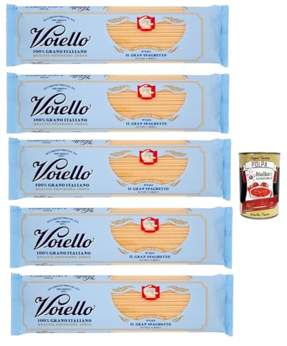 5x Voiello Pasta Il Gran Spaghetto Nudeln 100 % italienische N105, 500g + Italian Gourmet Polpa 400g von Italian Gourmet E.R.