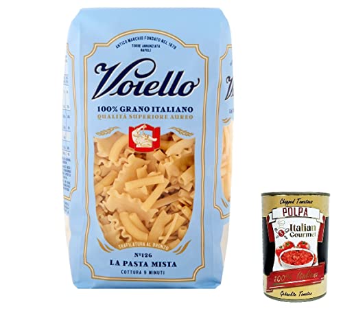5x Voiello Pasta La Pasta Mista Nudeln 100 % italienische N 126 500g + Italian Gourmet Polpa 400g von Italian Gourmet E.R.
