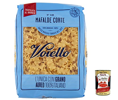 5x Voiello Pasta Mafalda Corta Nudeln 100 % italienische N140 500g + Italian Gourmet Polpa 400g von Italian Gourmet E.R.