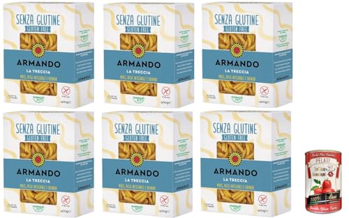 6x Armando, La Treccia, glutenfreie Mehrkornnudeln mit Mais, braunem Reis und Quinoa 400gr+ Italian Gourmet pelati 400gr 6x Armando, La Treccia, glutenfreie Mehrkornnudeln mit Mais, braunem Reis und Quinoa 400gr+ Italian Gourmet pelati 400gr von Italian Gourmet E.R.