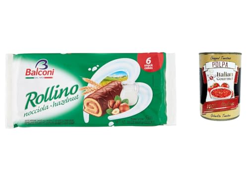 6x Balconi Rollino Nocciola Mini Kuchen mit Haselnusscreme mit Schokolade überzogen 222g + Italian gourmet polpa 400g 6x Balconi Rollino Nocciola Mini Kuchen mit Haselnusscreme mit Schokolade überzogen 222g + Italian gourmet polpa 400g von Italian Gourmet E.R.