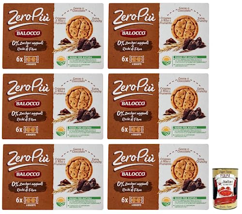 6x Balocco Zero Più Biscotti Ohne Zuckerzusatz,Kekse mit Reis- und Weizencrispies,Schokoladentropfen und Extra Crunchy 210g + Italian Gourmet Polpa di Pomodoro 400g Dose 6x Balocco Zero Più Biscotti Ohne Zuckerzusatz,Kekse mit Reis- und Weizencrispies,Schokoladentropfen und Extra Crunchy 210g + Italian Gourmet Polpa di Pomodoro 400g Dose von Italian Gourmet E.R.