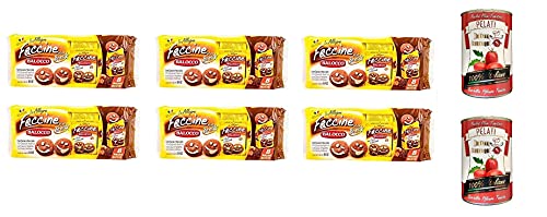 6x Balocco faccine kekse mit Schokolade (8 Mini-Umschläge 30g) biscuits cookies + Italian Gourmet 100% italienische geschälte Tomaten dosen 2x 400g von Italian Gourmet E.R.