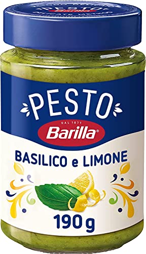 6x Barilla Pesto mit Basilikum und Zitrone, Gluten -frei, Sauce bereit für leckere und frische Pasta, 190 g + italian Gourmet polpa 400g von Italian Gourmet E.R.