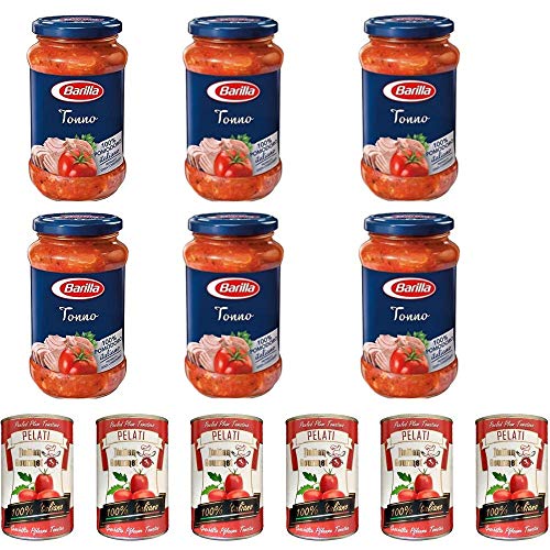 6x Barilla Sugo al Tonno pastasauce tomatensauce mit Thunfisch 400g + Italian Gourmet 100% italienische geschälte Tomaten dosen 6x 400g von Italian Gourmet E.R.