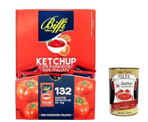 6x Biffi 132 Ketchup Sauce 10g Ideal for Chips Buns Hamburger Sandwiches + Italian Gourmet polpa 400g 6x Biffi 132 Ketchup Sauce 10g Ideal for Chips Buns Hamburger Sandwiches + Italian Gourmet polpa 400g von Italian Gourmet E.R.