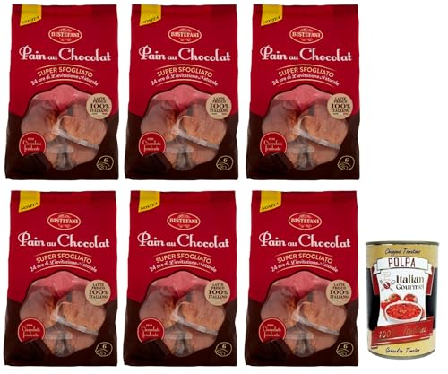 6x Bistefani Pain au Chocolat Natürlich Gesäuertes Backprodukt gefüllt mit Schokoladentropfen,270g Packung, jede Packung enthält 6 Schokoladenbrot ab 45g + Italian Gourmet Polpa di Pomodoro 400g Dose 6x Bistefani Pain au Chocolat Natürlich Gesäuertes Backprodukt gefüllt mit Schokoladentropfen,270g Packung, jede Packung enthält 6 Schokoladenbrot ab 45g + Italian Gourmet Polpa di Pomodoro 400g Dose von Italian Gourmet E.R.