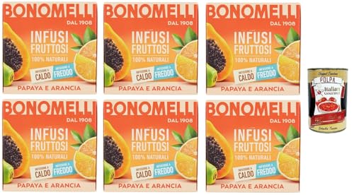6x Bonomelli 100% natürliche Fruchtaufgüsse Papaya und Orange, Packung mit 12 Filtern+ Italian Gourmet Polpa 400g von Italian Gourmet E.R.