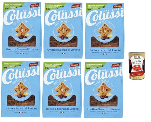 6x COLUSSI Kekse, Rosinen und Zitronenschalen 500 GR+ Italian Gourmet polpa 400g 6x COLUSSI Kekse, Rosinen und Zitronenschalen 500 GR+ Italian Gourmet polpa 400g von Italian Gourmet E.R.