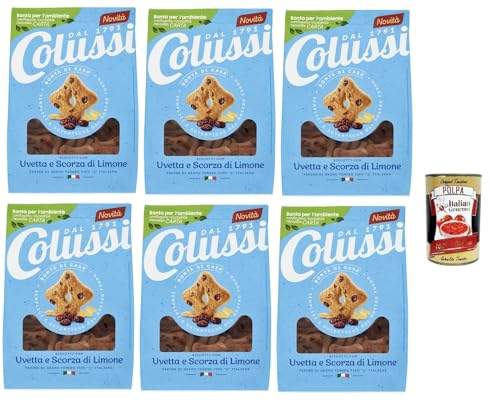 6x COLUSSI Kekse, Rosinen und Zitronenschalen 500 GR+ Italian Gourmet polpa 400g von Italian Gourmet E.R.