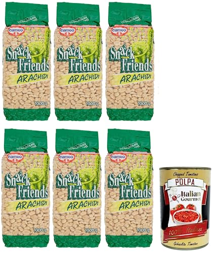 6x Cameo Snack Friends Arachidi,Geröstete und Gesalzene Erdnüsse Vakuumverpackungen 1Kg + Italian Gourmet Polpa di Pomodoro 400g Dose 6x Cameo Snack Friends Arachidi,Geröstete und Gesalzene Erdnüsse Vakuumverpackungen 1Kg + Italian Gourmet Polpa di Pomodoro 400g Dose von Italian Gourmet E.R.