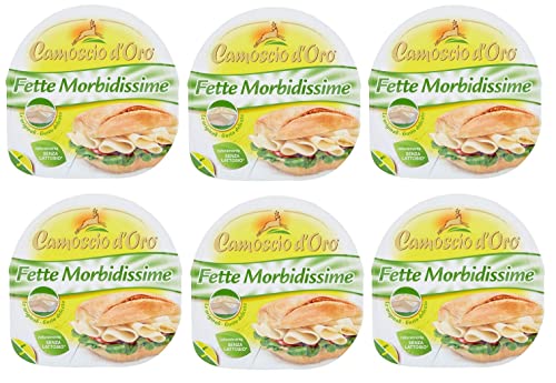 6x Camoscio d'Oro Fette Morbidissime Weicher Geschnittener Käse 150g Packung von Italian Gourmet E.R.