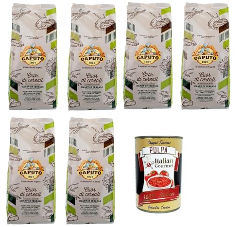 6x Caputo farina Cuor di Cereali 1kg Mehl heart of cereals Mehlauswahl aus Getreide und Samen + Italian Gourmet polpa 400g von Italian Gourmet E.R.