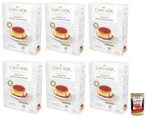 6x Carte d’Or Professional Preparato per Budino Creme Caramel,Pulvermischung für Creme-Karamell-Pudding,Glutenfrei 800g + Italian Gourmet Polpa di Pomodoro 400g Dose von Italian Gourmet E.R.