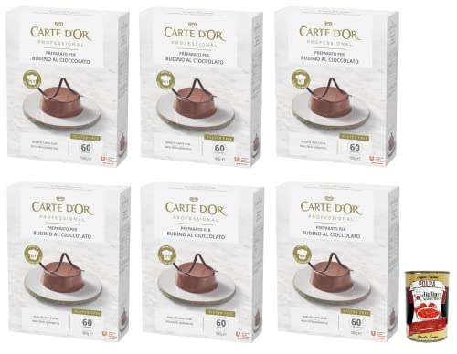 6x Carte d’Or Professional Preparato per Budino al Cioccolato,Pulvermischung für Schokoladenpudding,Glutenfrei 1Kg + Italian Gourmet Polpa di Pomodoro 400g Dose von Italian Gourmet E.R.