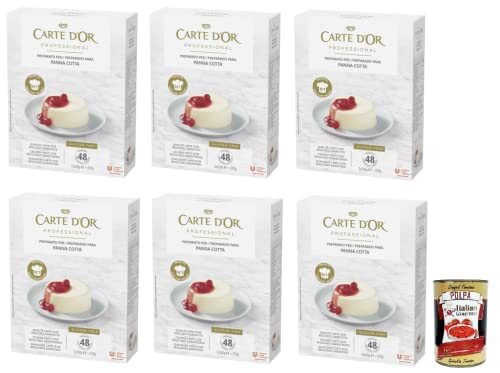 6x Carte d’Or Professional Pulvermischung für Panna Cotta Cremige,Glutenfrei 520g + Italian Gourmet Polpa di Pomodoro 400g Dose von Italian Gourmet E.R.