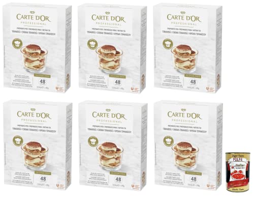 6x Carte d’Or Professional Pulvermischung für Tiramisu-Creme,Glutenfrei 490g + Italian Gourmet Polpa di Pomodoro 400g Dose von Italian Gourmet E.R.