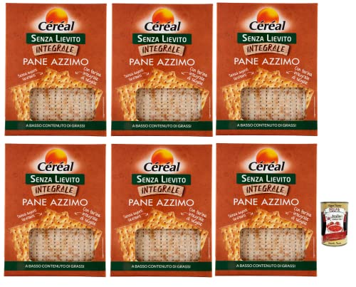 6x Céréal Senza Lievito Integrale Pane Azzimo,Ohne Hefe,Ungesäuertes Brot mit Roggenvollkornmehl,Niedriger Fettgehalt 180g + Italian Gourmet Polpa di Pomodoro 400g Dose 6x Céréal Senza Lievito Integrale Pane Azzimo,Ohne Hefe,Ungesäuertes Brot mit Roggenvollkornmehl,Niedriger Fettgehalt 180g + Italian Gourmet Polpa di Pomodoro 400g Dose von Italian Gourmet E.R.