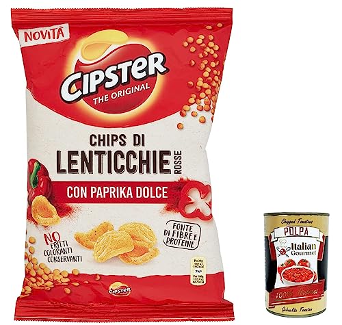 6x Cipster di Lenticchie Rosse alla Paprika Rote Linsenchips mit Paprika, ikonische Form und knackiger Geschmack, 80 g 6x Cipster di Lenticchie Rosse alla Paprika Rote Linsenchips mit Paprika, ikonische Form und knackiger Geschmack, 80 g von Italian Gourmet E.R.