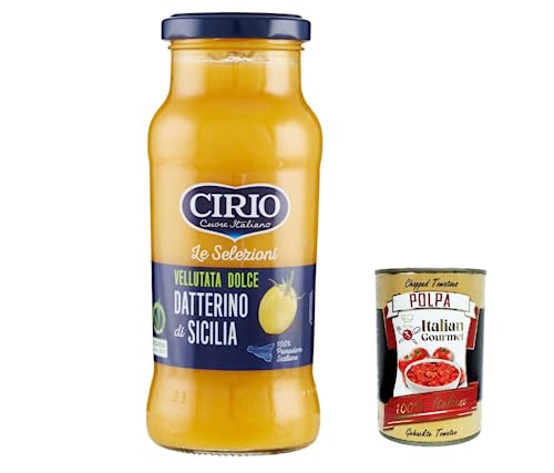 6x Cirio Le Selezioni Vellutata Dolce Datterino giallo Di Sicilia, Datterini gelb Tomaten 350 G + Italian Gourmet polpa 400g von Italian Gourmet E.R.