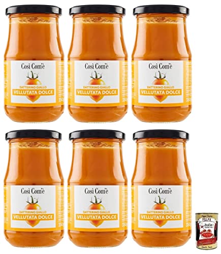 6x Così Com'è Vellutata Dolce di Datterino Giallo,Süße Creme aus Gelben Datterini-Tomaten,Italienische Tomaten,350g Glas + Italian Gourmet Polpa di Pomodoro 400g Dose 6x Così Com'è Vellutata Dolce di Datterino Giallo,Süße Creme aus Gelben Datterini-Tomaten,Italienische Tomaten,350g Glas + Italian Gourmet Polpa di Pomodoro 400g Dose von Italian Gourmet E.R.