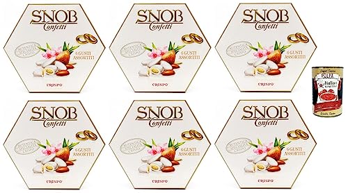 6x Crispo SNOB Lieto Evento Bianco Confetti Weißes Konfetti, 6 Verschiedene Geschmacksrichtungen 500g + Italian Gourmet Polpa di Pomodoro 400g Dose 6x Crispo SNOB Lieto Evento Bianco Confetti Weißes Konfetti, 6 Verschiedene Geschmacksrichtungen 500g + Italian Gourmet Polpa di Pomodoro 400g Dose von Italian Gourmet E.R.