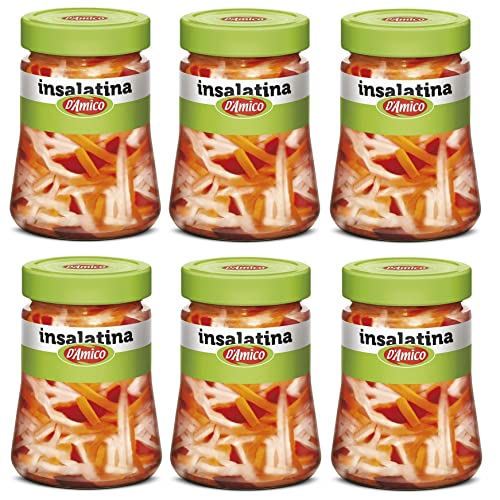 6x D'Amico Insalatina Aromatizzata all'aceto di vino Mit Weinessig aromatisierter Salat 300g Gemischte Gemüsemischung von Italian Gourmet E.R.