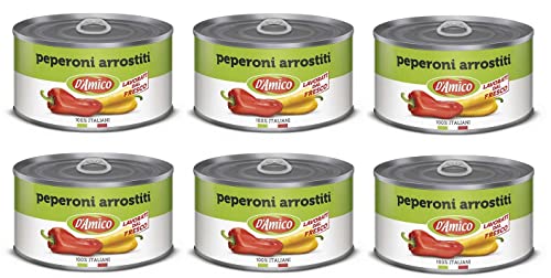 6x D'Amico Peperoni Arrostiti Interi e Spellati Ganze und Geschälte Geröstete Peperoni Frisch Verarbeitet 400g 6x D'Amico Peperoni Arrostiti Interi e Spellati Ganze und Geschälte Geröstete Peperoni Frisch Verarbeitet 400g von Italian Gourmet E.R.